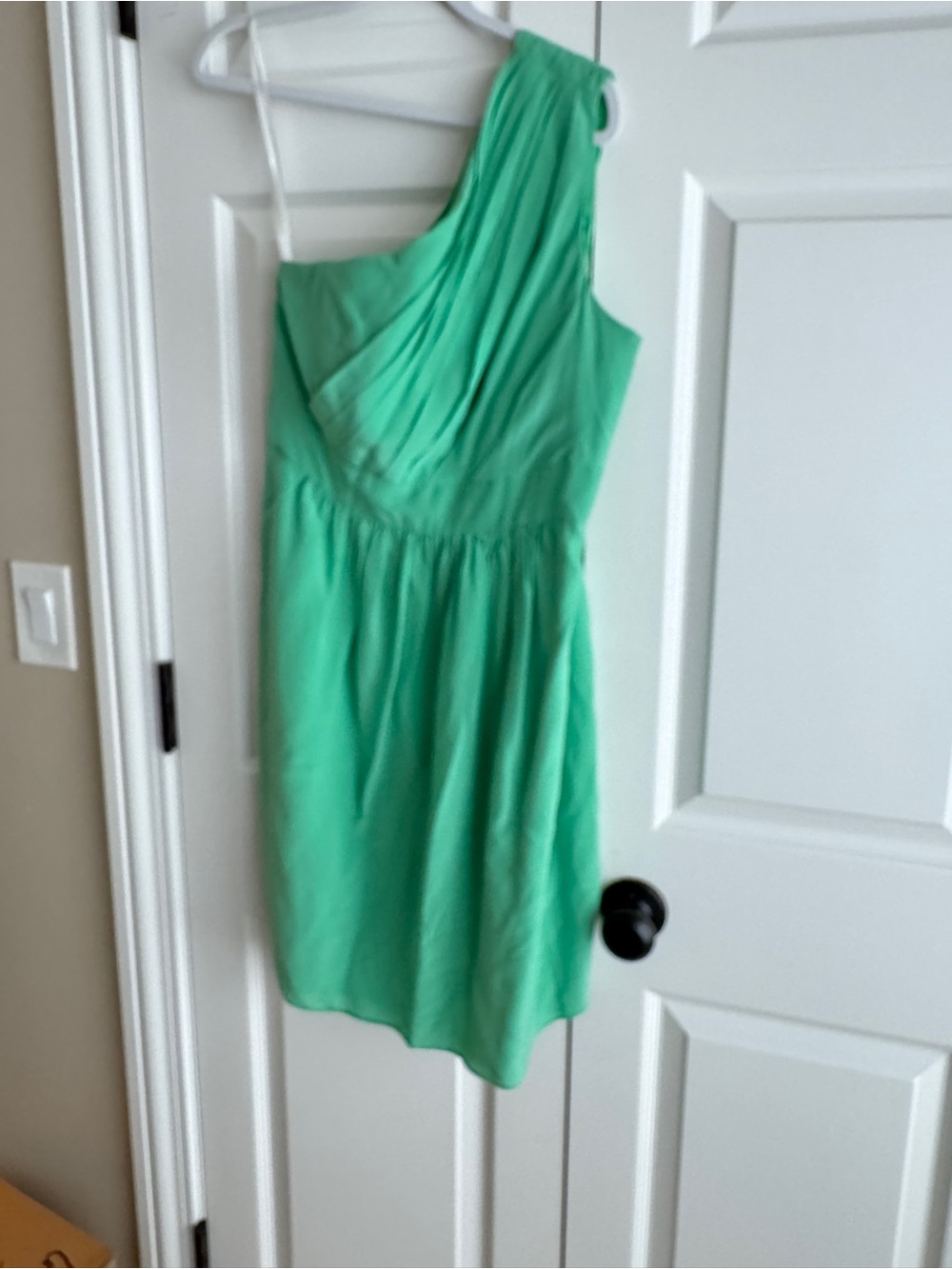 Shoshanna 100% Silk One-Shoulder Cocktail Dress | Green | Size 10
